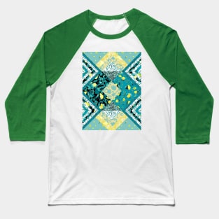 Floral Geometric Artwork Baseball T-Shirt